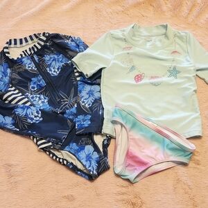 Girls Bathing Suits 4T w/ rash guard